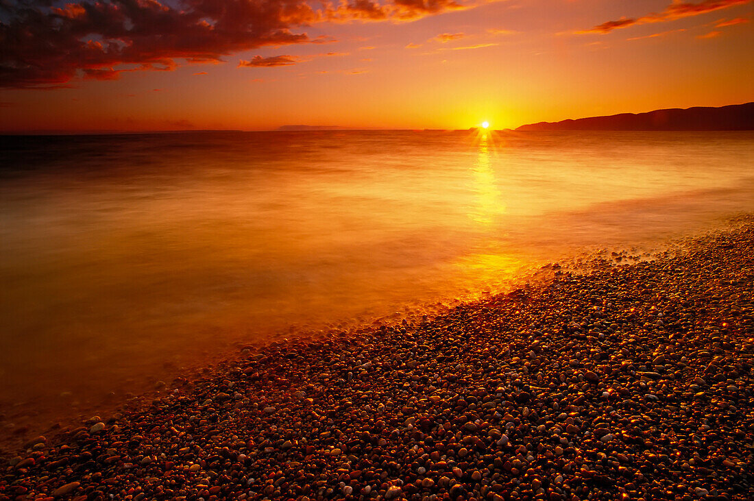 Agawa Bay Sunset Lake Superior Provincial Park Ontario,Canada