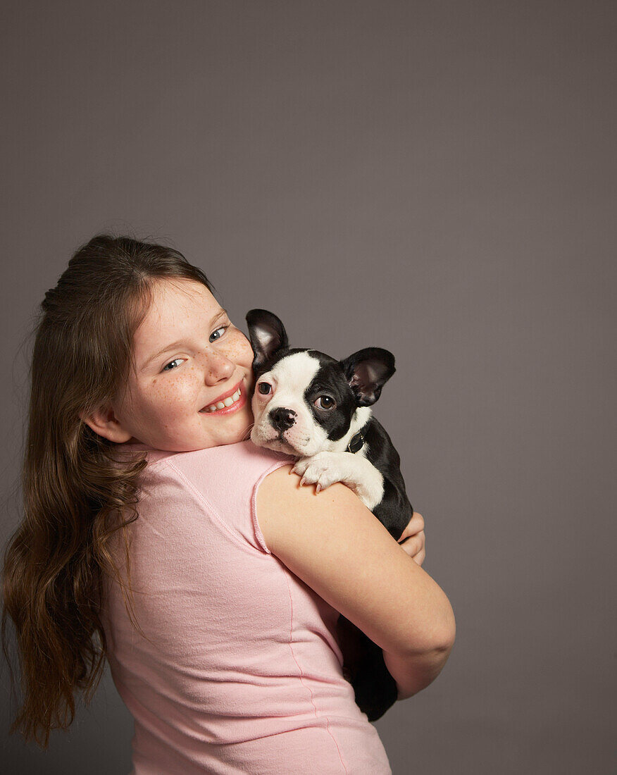 Portrait of Girl with Dog