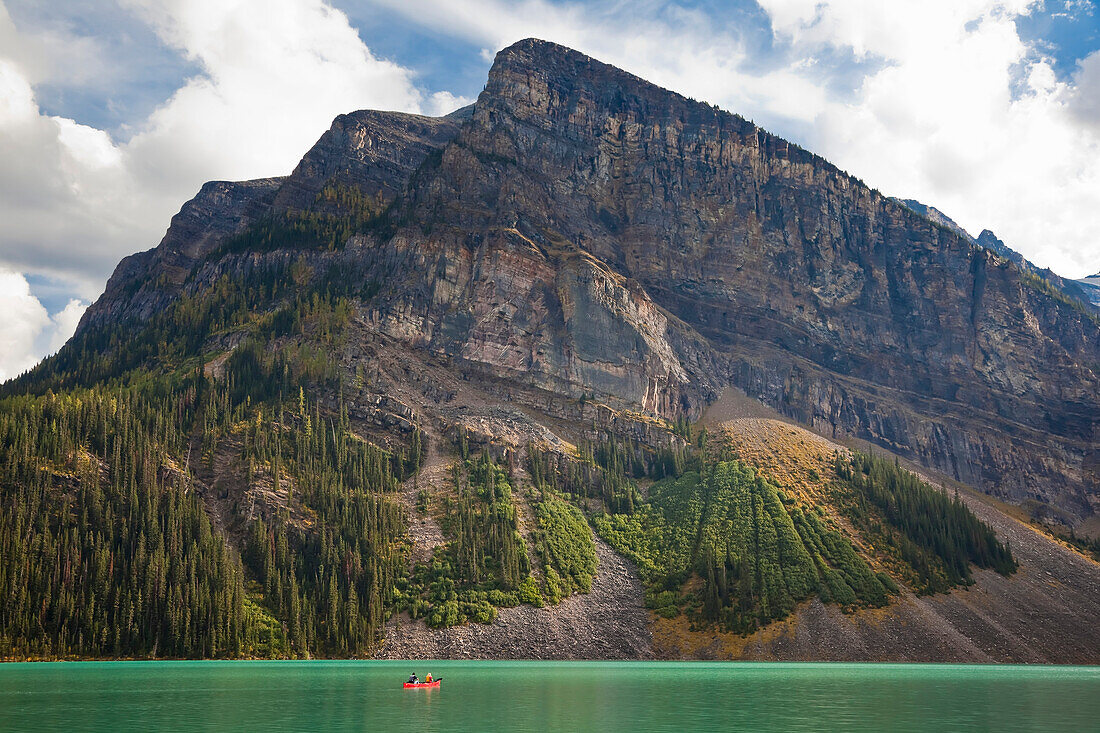 Canoeing on Lake Louise,Banff National Park,Alberta,Canada