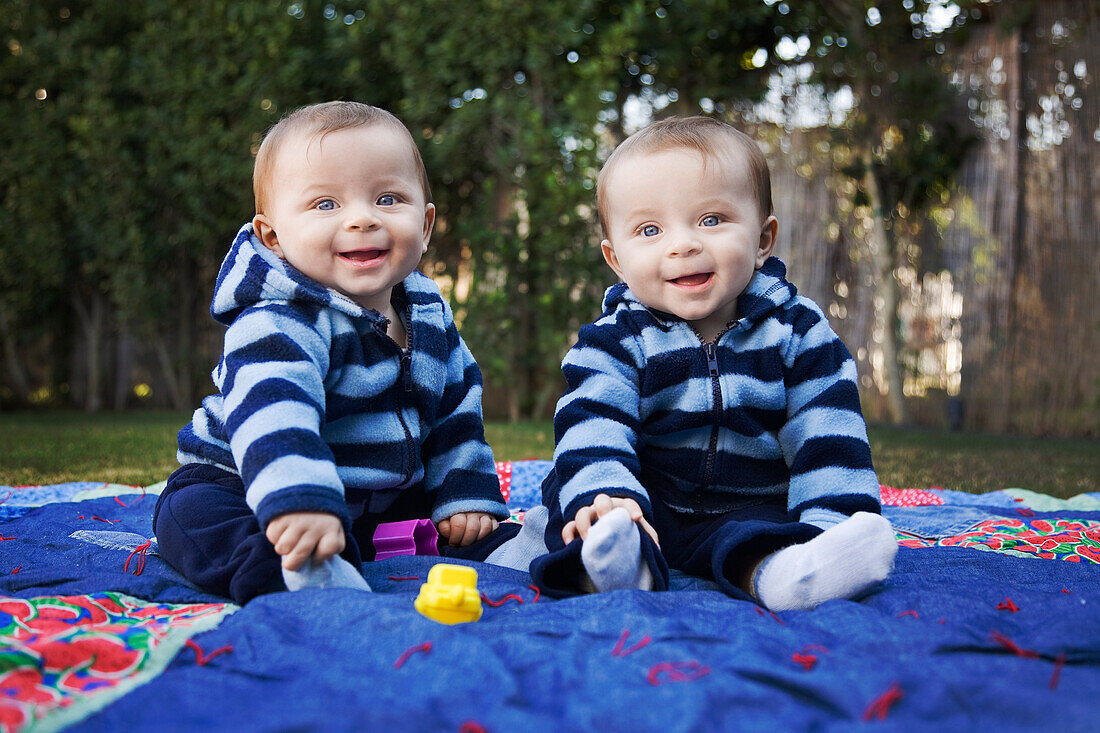 Twin Boys in Park