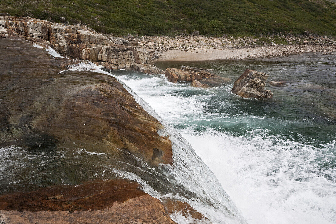 Livingstone Falls and Livingstone River,Katannilik Territorial Park Reserve,Baffin Island,Nunavut,Canada