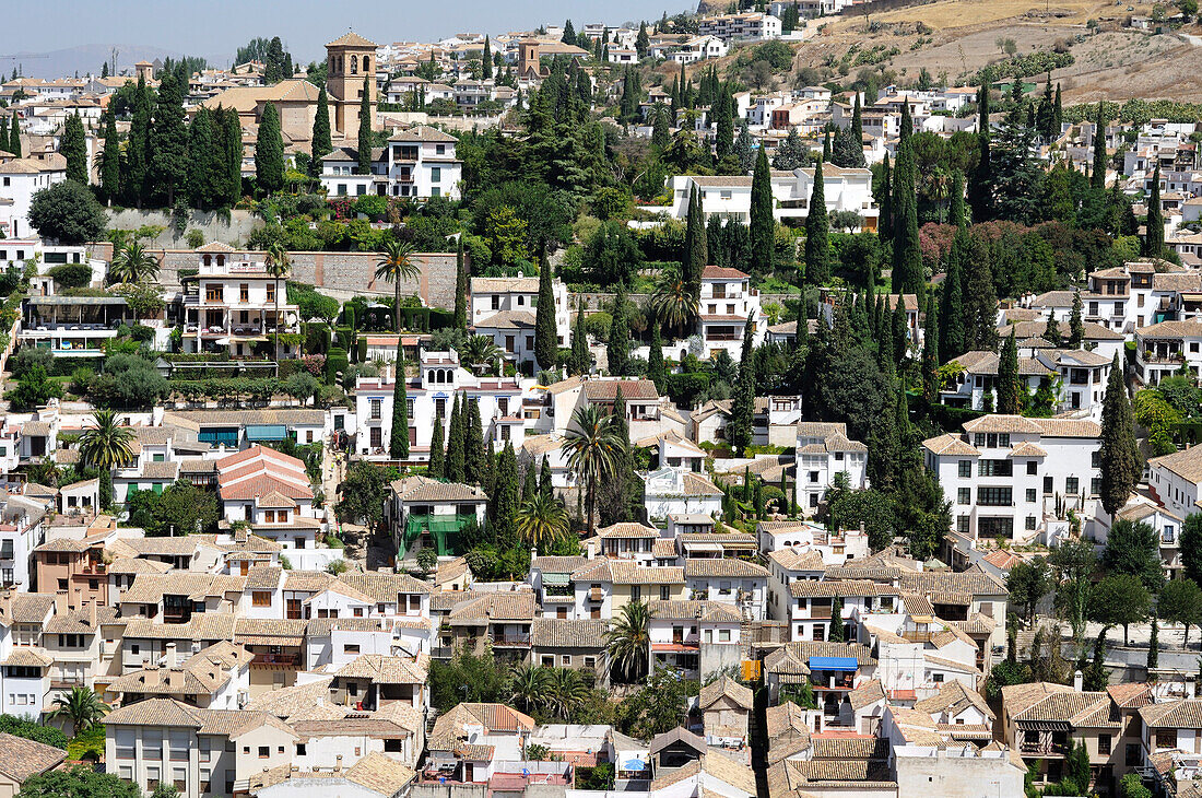 Überblick über die Stadt, Albaycin, Granada, Spanien