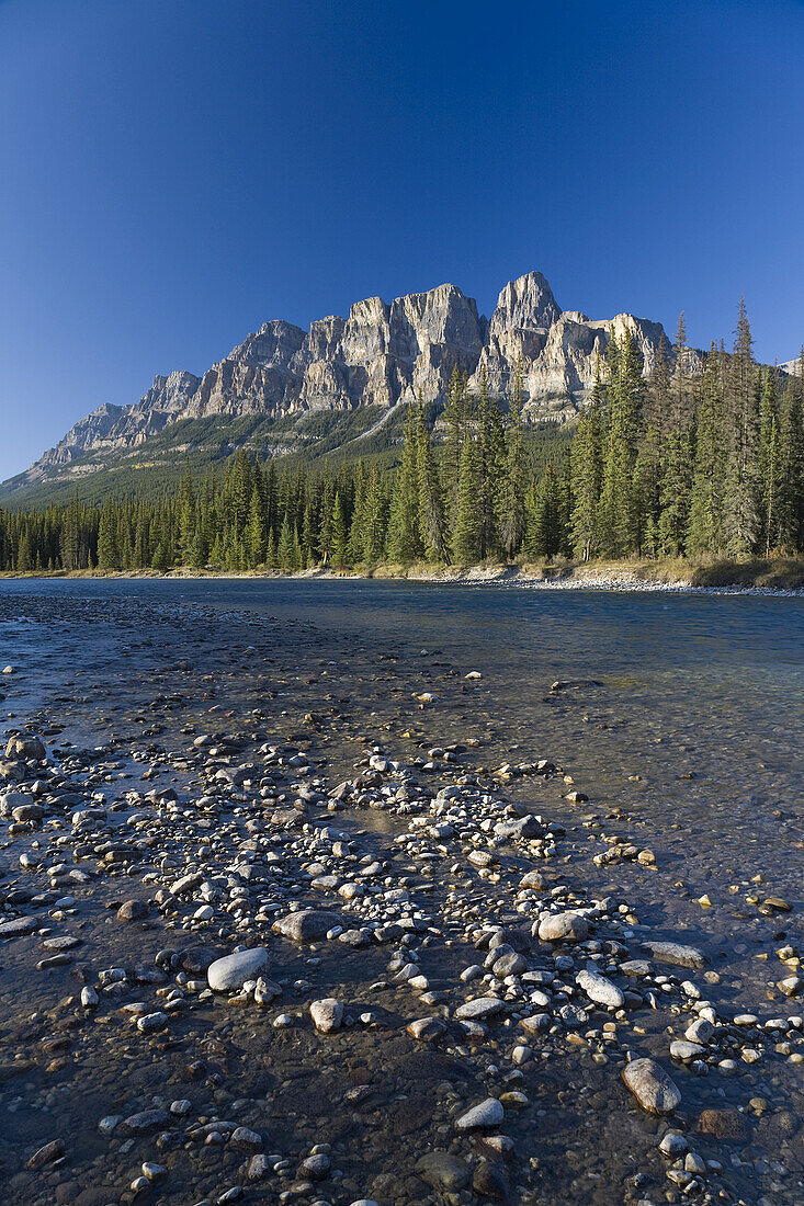 River,Forest and Mountains,Banff National Park,Alberta,Canada