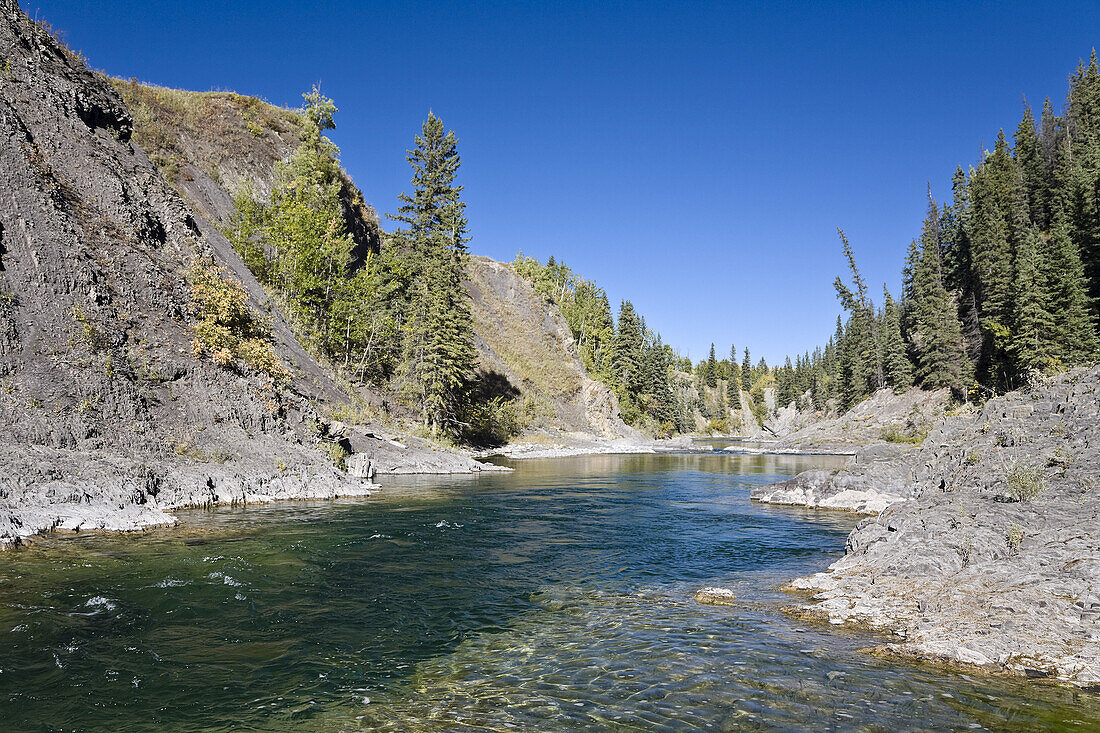 Fluss in den Bergen,Highwood River,Alberta,Kanada