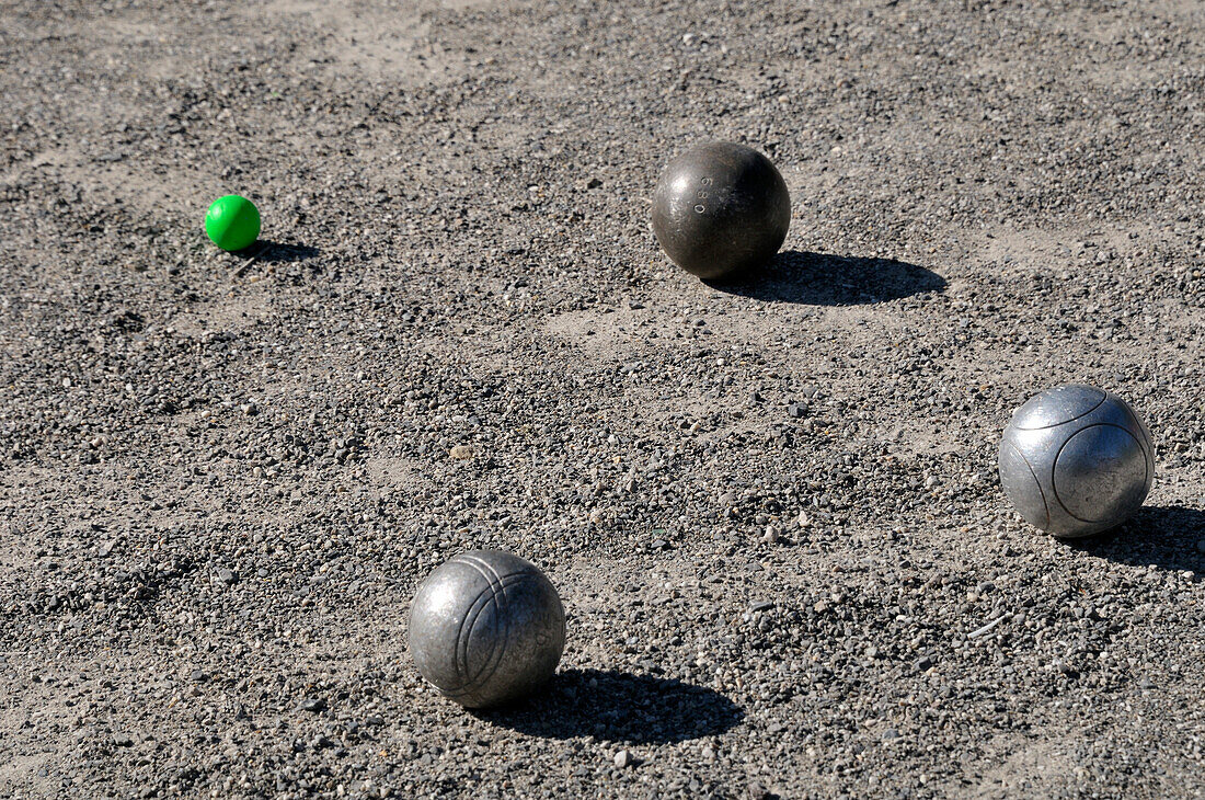 Bocce Balls on Ground,Alps,France