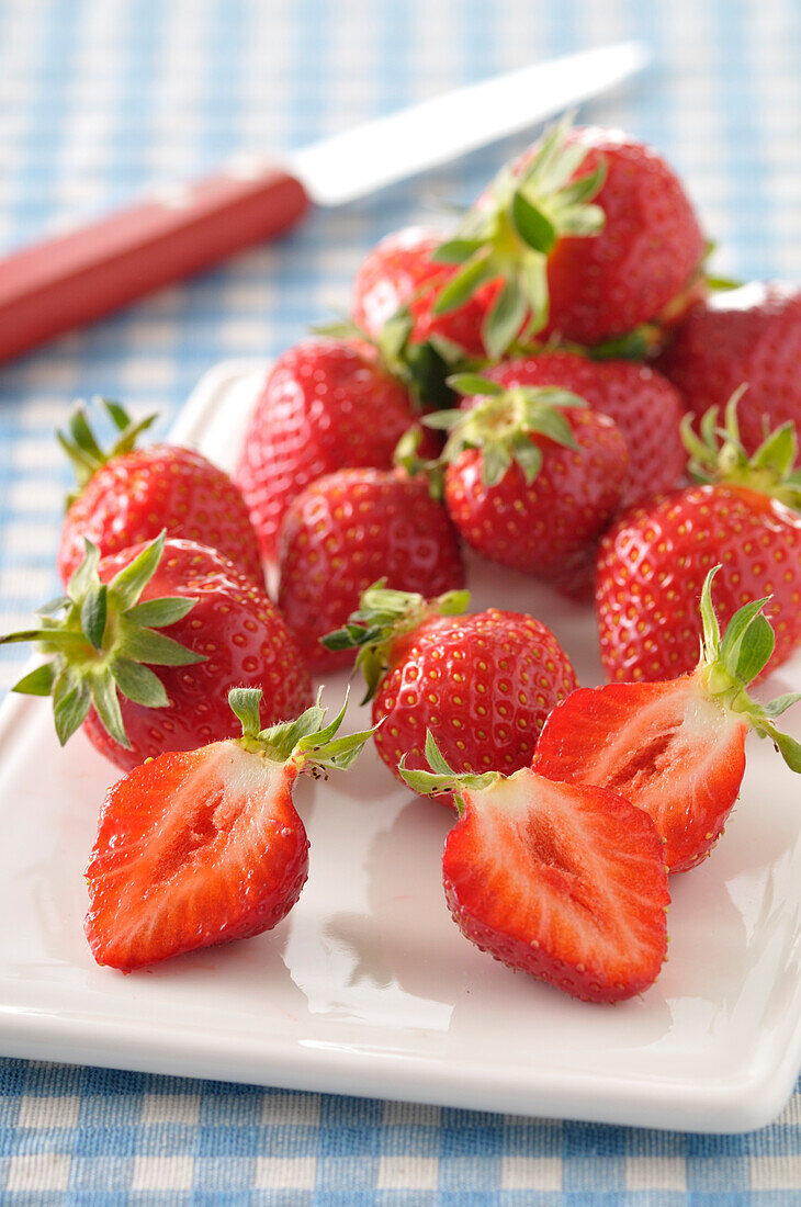 Strawberries on Plate