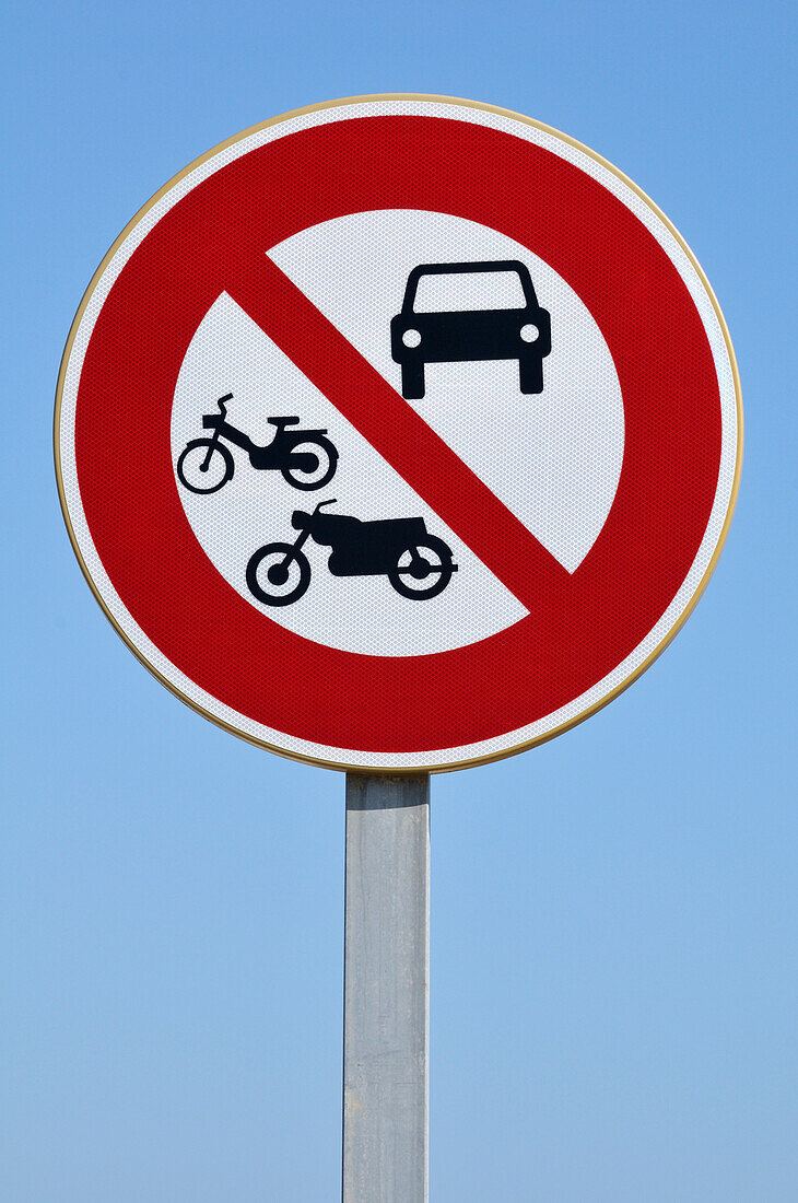 No Motor Vehicles Sign,Sete,Herault,France