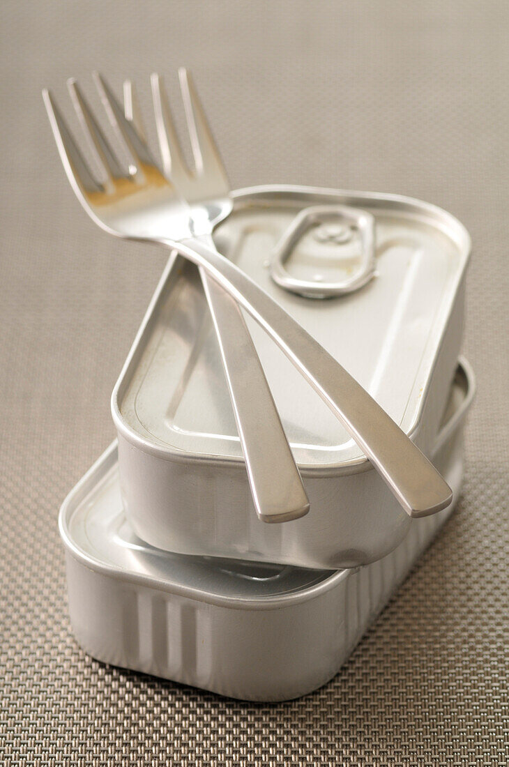 Forks and Tins of Food