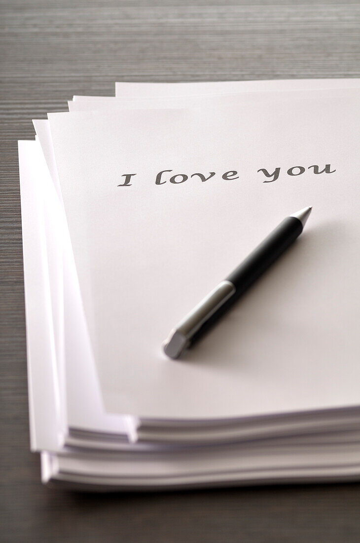 Notizpapier und Stift,Ich liebe dich