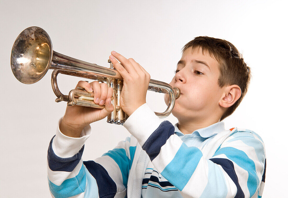 Boy Playing the Trumpet