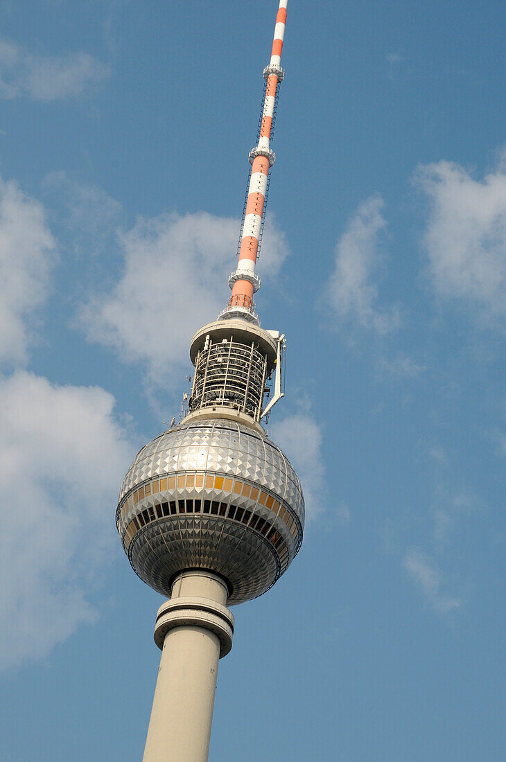 Clsoe-up of Berliner Fernsehtum,television tower,Berlin,Germany