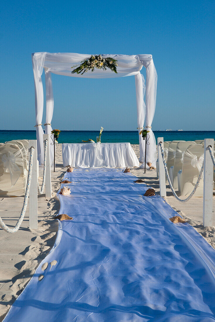 Canopy for Wedding on Beach,Reef Playacar Resort and Spa,Playa del Carmen,Mexico