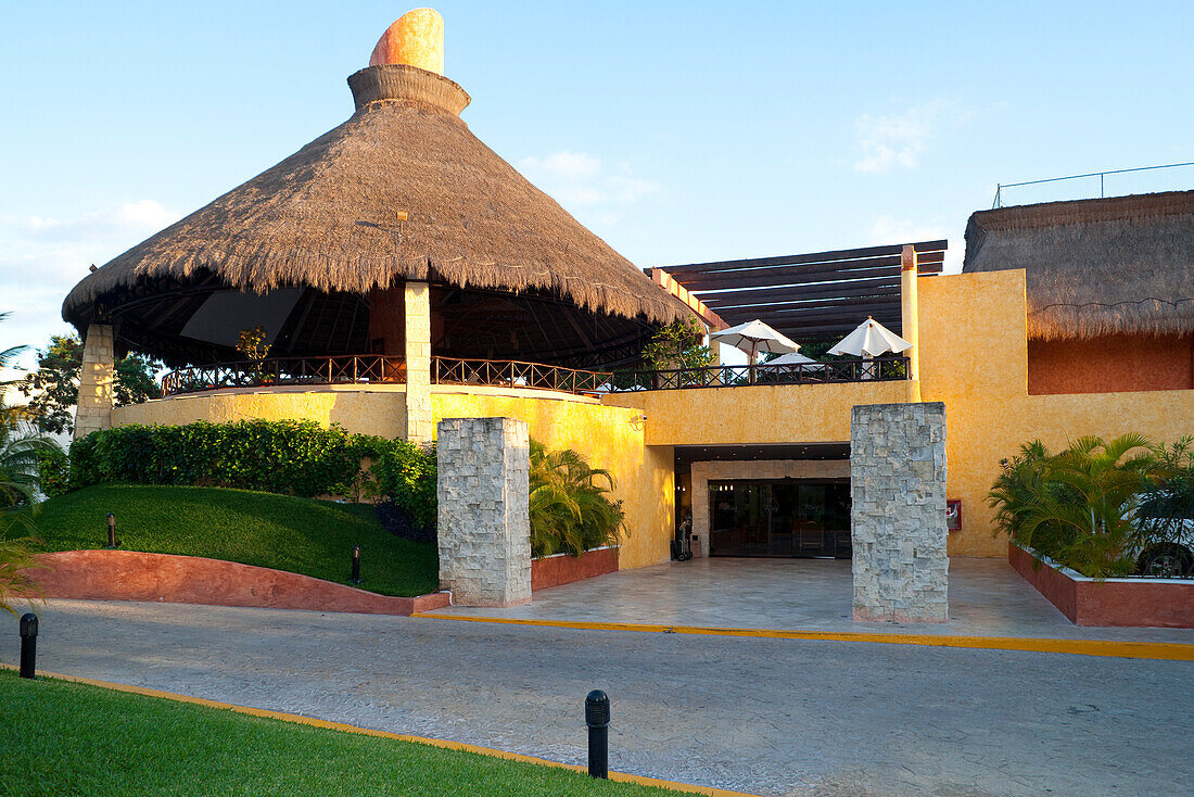 Thatched Roof of Reef Playacar Resort and Spa,Playa del Carmen,Mexico