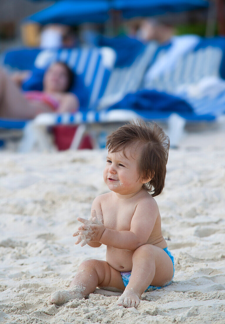 Baby Boy on the Beach,Mexico