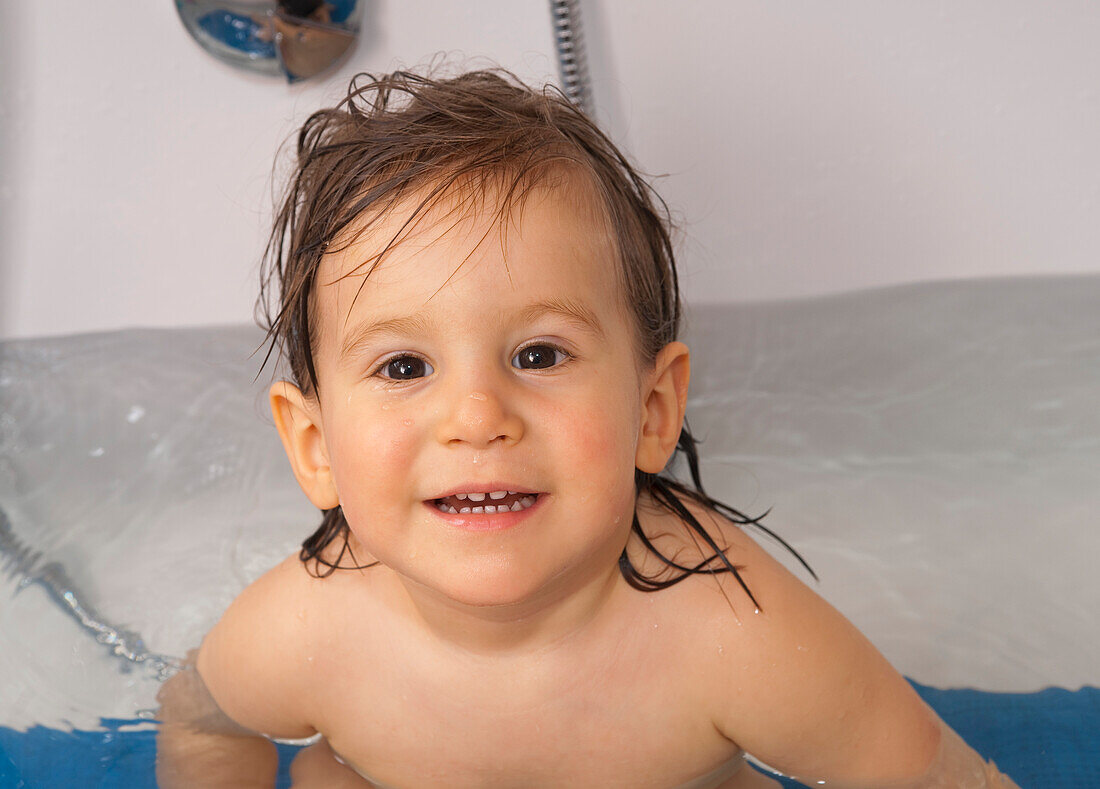 Baby Boy Having a Bath