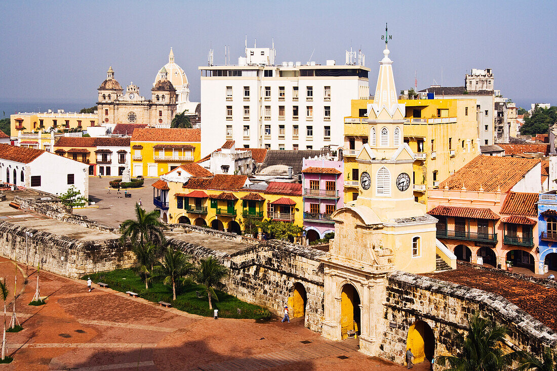 Plaza de los Coches and Puerta de Reloj,Cartagena,Colombia