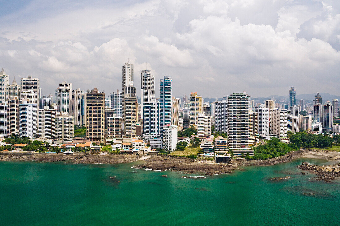 Apartment Buildings along the Bay of Panama,Panama