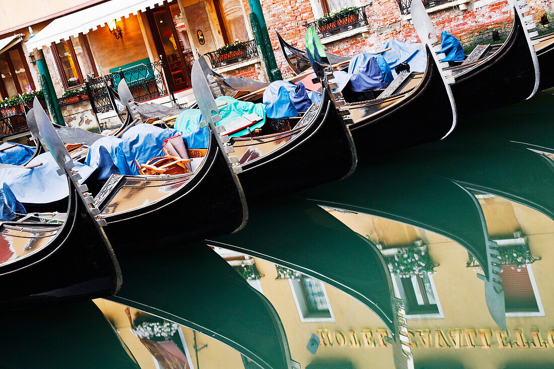 Row of Gondolas,Venice,Veneto,Italy