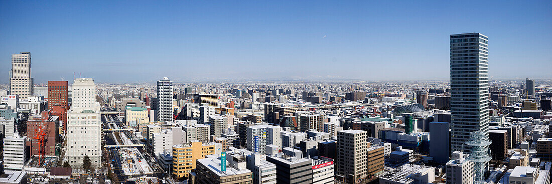 Stadtsilhouette,Sapporo,Hokkaido,Japan