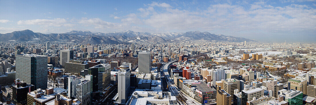 Stadtsilhouette,Sapporo,Hokkaido,Japan