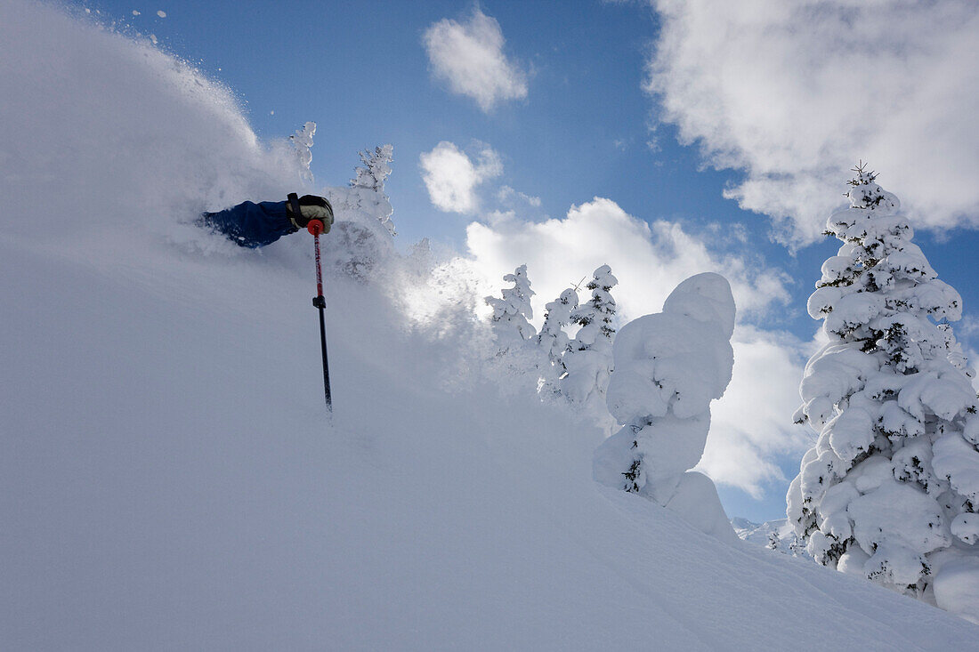 Telemark-Skifahren,Furano,Hokkaido,Japan