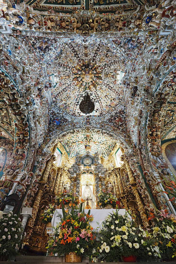 Ceiling of Church of San Francisco,Acatepec,Cholula,Mexico