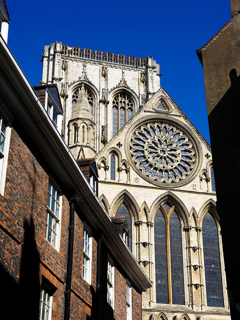 York Minster von Minster Gates, York, Yorkshire, England, Vereinigtes Königreich, Europa