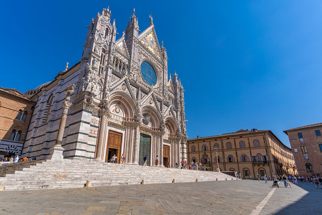 Blick auf den Dom von Siena (Kathedrale), UNESCO-Weltkulturerbe, Siena, Toskana, Italien, Europa