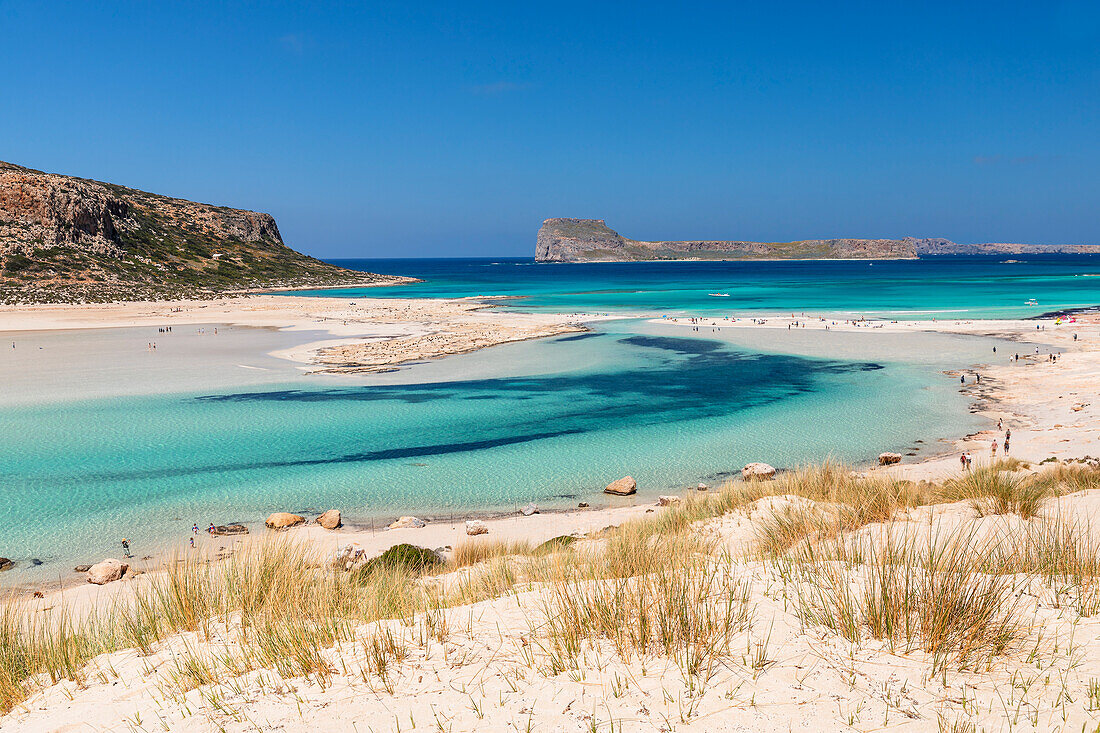 Balos Strand und Bucht, Halbinsel Gramvousa, Chania, Kreta, Griechische Inseln, Griechenland, Europa