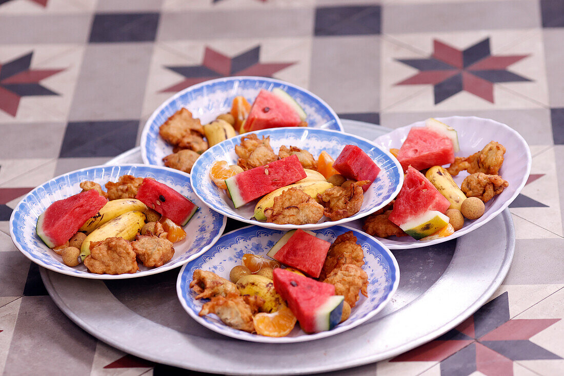 Iftar (Ramadan dinner breaking the day-long fast) at Saigon Mosque,Ho Chi Minh City,Vietnam,Indochina,Southeast Asia,Asia