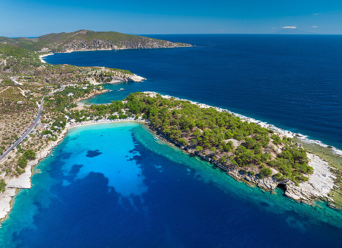 Luftaufnahme,Alyki Strand,Insel Thassos,Griechische Inseln,Griechenland,Europa