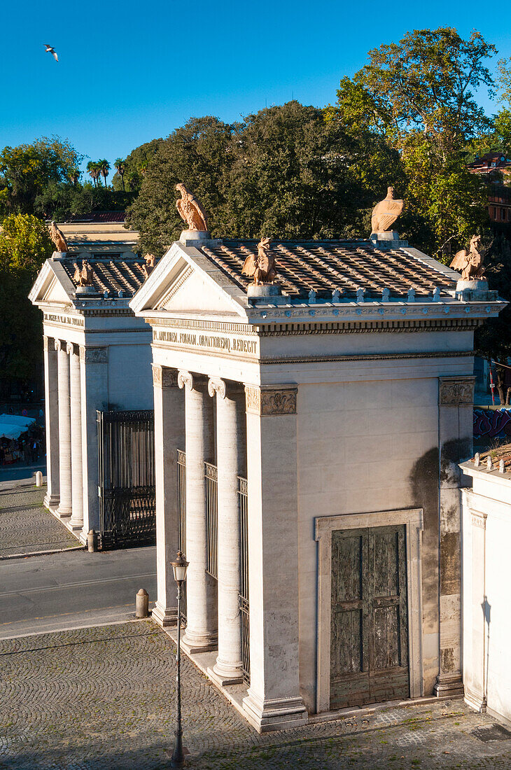 Haupttor zur Villa Borghese,Rom,Latium (Lazio),Italien,Europa