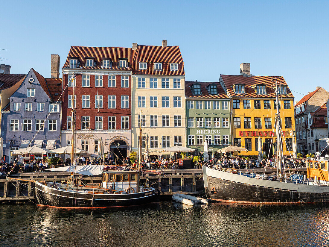 Evening at Nyhavn Harbour,Copenhagen,Denmark,Scandinavia,Europe