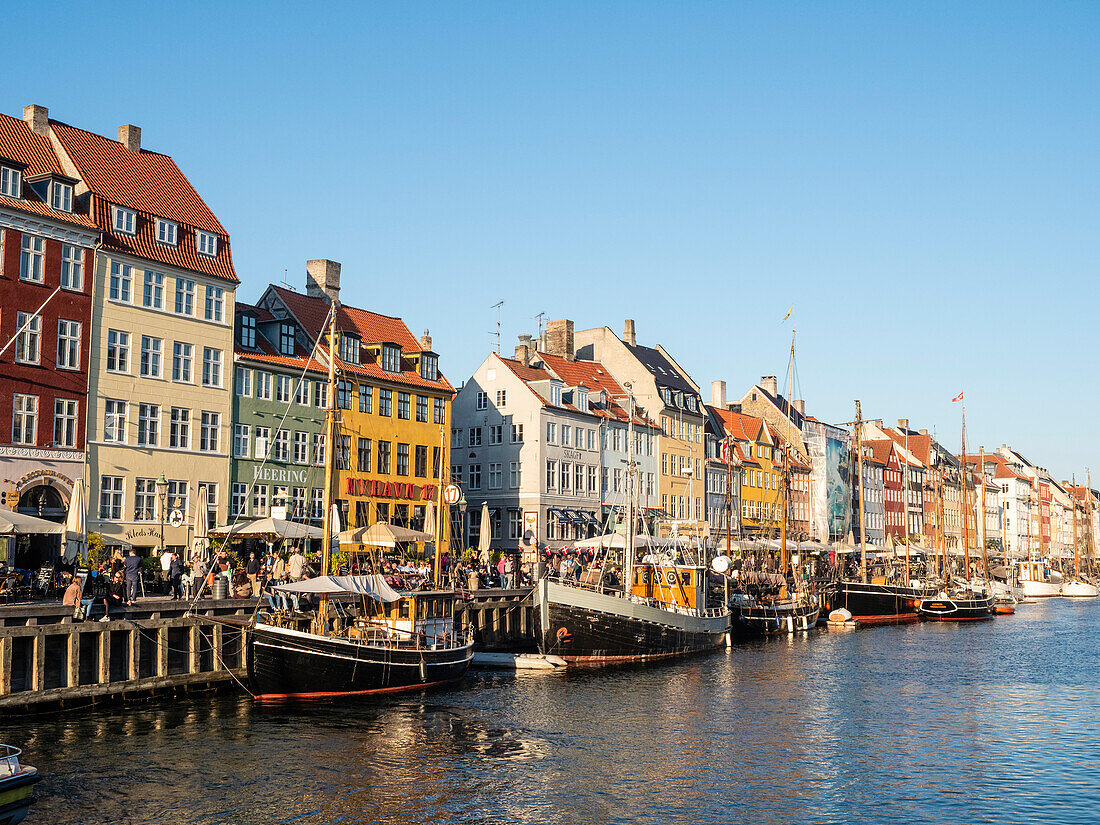 Summer Evening at Nyhavn Harbour,Copenhagen,Denmark,Scandinavia,Europe