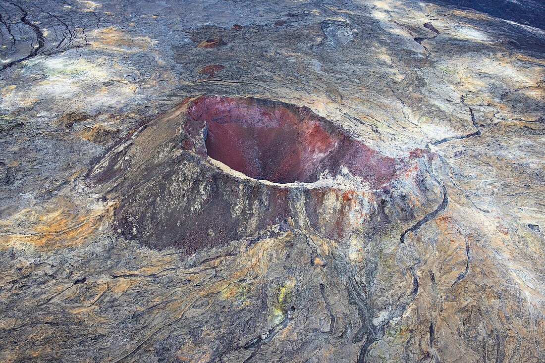 Aerial view of the eruption area near to Reykjavik,Icelandic southern coast,Iceland,Polar Regions