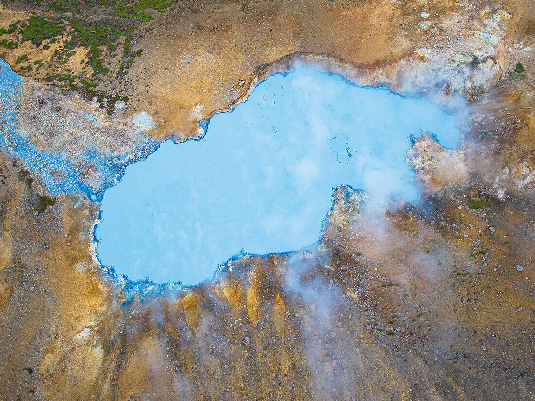 Aerial abstract view of the geothermal area near to Icleandic southern coast,Iceland,Polar Regions