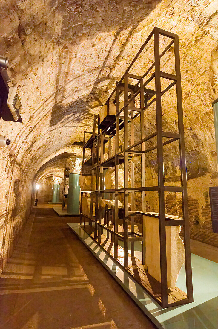 Subterranean tunnel,Baths of Caracalla,UNESCO World Heritage Site,Rome,Latium (Lazio),Italy,Europe