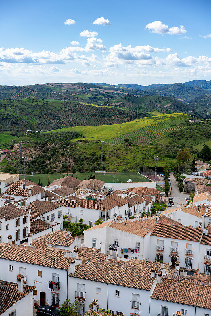 Traditional white houses of Zahara de la Sierra in Pueblos Blancos region,Andalusia,Spain,Europe