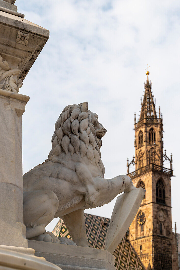 Waltherplatz und Dom von Bozen (Bolzano),Bezirk Bozen,Sudtirol (Südtirol),Italien,Europa