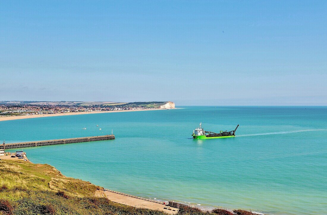 Newhaven harbour from where Oscar Wilde,Edward VIII,Operation Jubilee (the 1942 Dieppe Raid) and Lord Lucan sailed for Normandy,France,Newhaven,East Sussex,England,United Kingdom,Europe