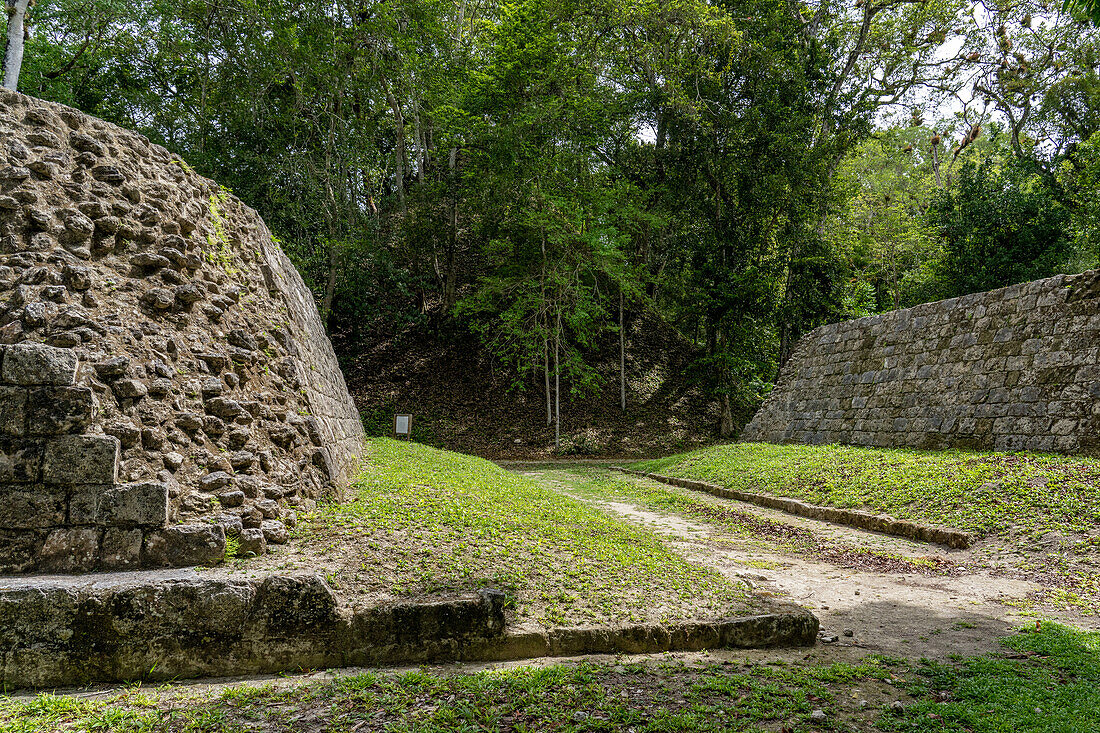 Ballcourt 1 in Plaza D of the Mayan ruins in Yaxha-Nakun-Naranjo National Park,Guatemala.