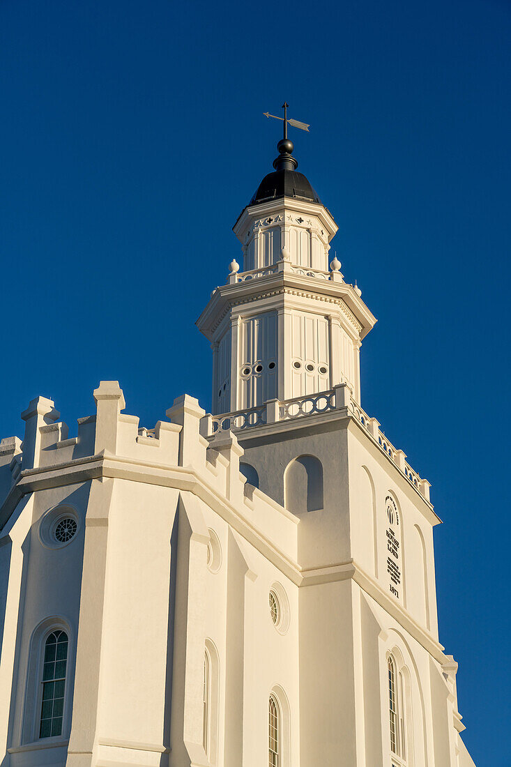 Architectural detail of the St. George Utah Temple of The Church of Jesus Christ of Latter-day Saints in St. George,Utah.