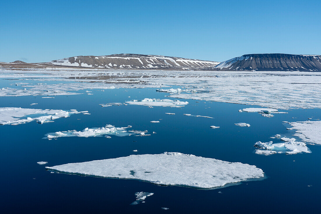 Sea ice in Nordausladet,Svalbard Islands,Norway.
