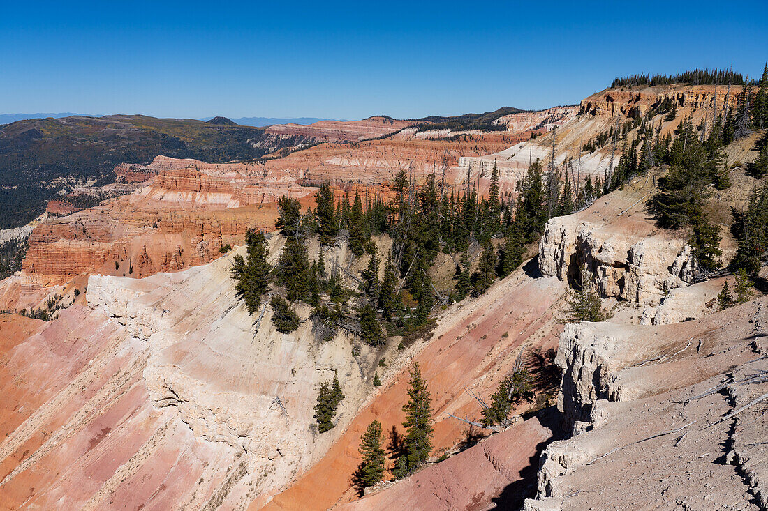 Colorful eroded landscape at the Sunset View Overlook in Cedar Breaks National Monument in southwestern Utah.