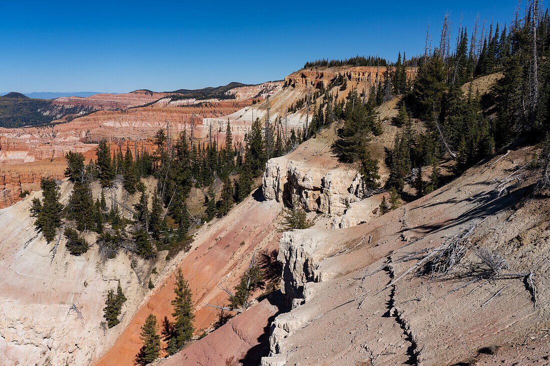 Colorful eroded landscape at the Sunset View Overlook in Cedar Breaks National Monument in southwestern Utah.