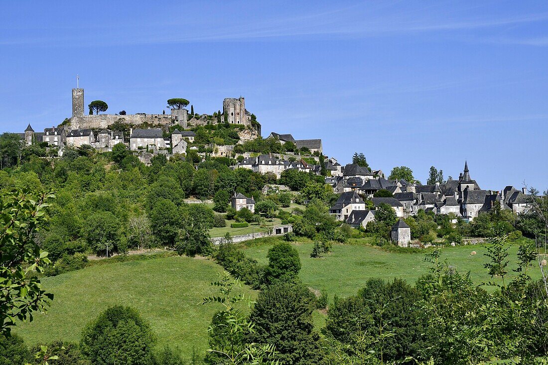 France, Corrèze, Turenne, labeled the Most Beautiful Villages of France, the village with the towers Caesar and the Treasury vestige of the castle