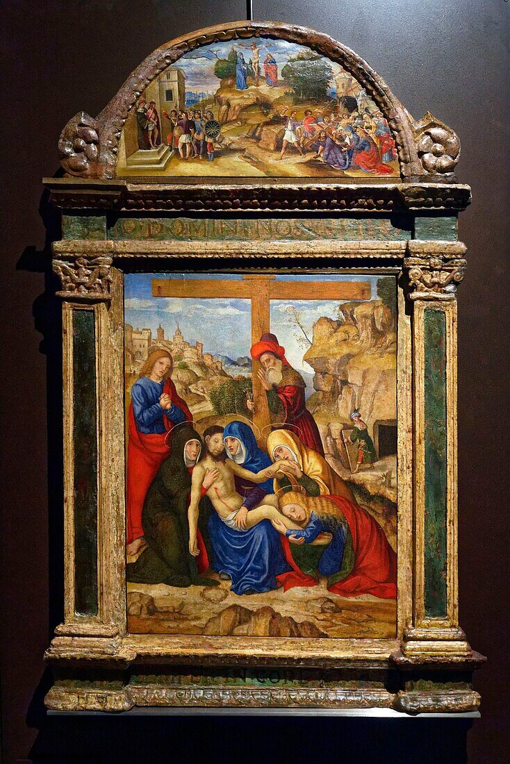 Italy, Liguria, Genoa, Museo Diocesano (Diocesan museum) in the cloister of the canons, the deposition of Christ by Pietro Francesco Sacchi