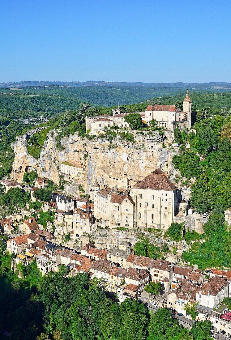 Frankreich, Lot, Haut Quercy, Rocamadour, eine Station auf dem Jakobsweg (Camino de Santiago)