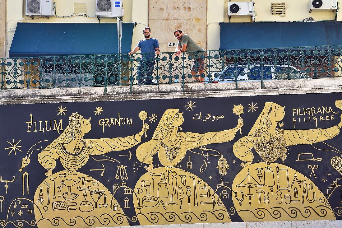 Portugal, Lisbon, Chiado district, sign of a traditional jewelery ( gold filigrane)