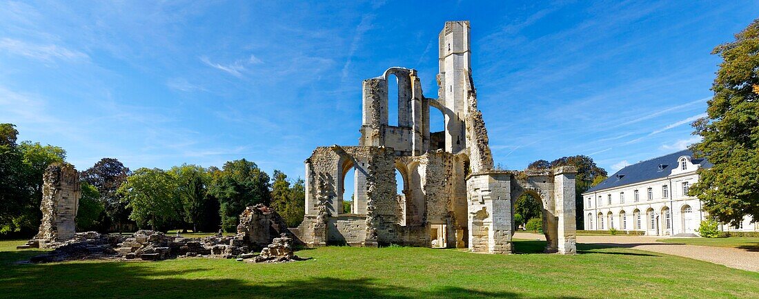 France, Oise, Fontaine Chaalis, the cistercian abbaye of Chaalis and its medieval ruins belonging to Jacquemart Andre museum